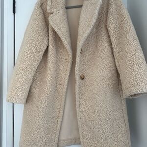 Uniqlo Cream Teddy Jacket